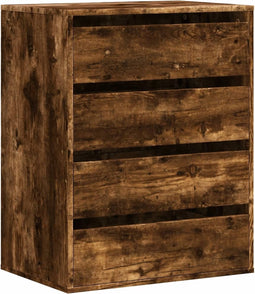 vidaXL - Ladekast - 60x41x76 - cm - bewerkt - hout - gerookt - eikenkleurig