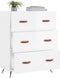 vidaXL - Ladekast - 69,5x34x90 - cm - bewerkt - hout - hoogglans - wit