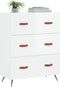 vidaXL - Ladekast - 69,5x34x90 - cm - bewerkt - hout - hoogglans - wit