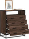vidaXL - Ladekast - 70x41x83,5 - cm - bewerkt - hout - bruin - eikenkleur