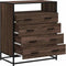 vidaXL - Ladekast - 70x41x83,5 - cm - bewerkt - hout - bruin - eikenkleur