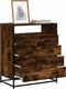 vidaXL - Ladekast - 70x41x83,5 - cm - bewerkt - hout - gerookt - eikenkleurig