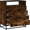 vidaXL - Ladekast - 70x41x83,5 - cm - bewerkt - hout - gerookt - eikenkleurig