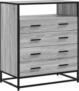 vidaXL - Ladekast - 70x41x83,5 - cm - bewerkt - hout - grijs - sonoma - eikenkleurig