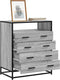 vidaXL - Ladekast - 70x41x83,5 - cm - bewerkt - hout - grijs - sonoma - eikenkleurig