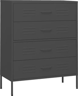 vidaXL - Ladekast - 80x35x101,5 - cm - staal - antracietkleurig