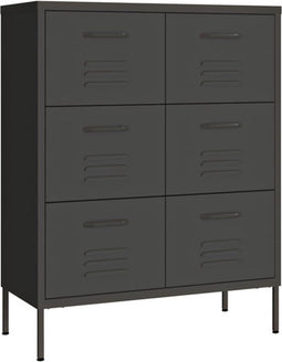 vidaXL - Ladekast - 80x35x101,5 - cm - staal - antracietkleurig