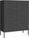 vidaXL - Ladekast - 80x35x101,5 - cm - staal - antracietkleurig