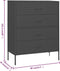 vidaXL - Ladekast - 80x35x101,5 - cm - staal - antracietkleurig