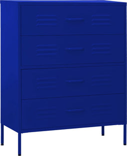 vidaXL - Ladekast - 80x35x101,5 - cm - staal - marineblauw