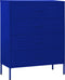vidaXL - Ladekast - 80x35x101,5 - cm - staal - marineblauw