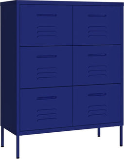 vidaXL - Ladekast - 80x35x101,5 - cm - staal - marineblauw
