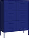 vidaXL - Ladekast - 80x35x101,5 - cm - staal - marineblauw