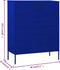 vidaXL - Ladekast - 80x35x101,5 - cm - staal - marineblauw