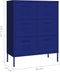 vidaXL - Ladekast - 80x35x101,5 - cm - staal - marineblauw