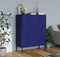 vidaXL - Ladekast - 80x35x101,5 - cm - staal - marineblauw