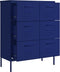 vidaXL - Ladekast - 80x35x101,5 - cm - staal - marineblauw