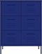 vidaXL - Ladekast - 80x35x101,5 - cm - staal - marineblauw