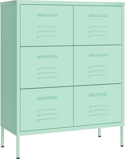 vidaXL - Ladekast - 80x35x101,5 - cm - staal - mint