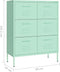 vidaXL - Ladekast - 80x35x101,5 - cm - staal - mint