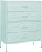 vidaXL - Ladekast - 80x35x101,5 - cm - staal - mintkleurig