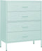 vidaXL - Ladekast - 80x35x101,5 - cm - staal - mintkleurig