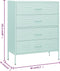 vidaXL - Ladekast - 80x35x101,5 - cm - staal - mintkleurig