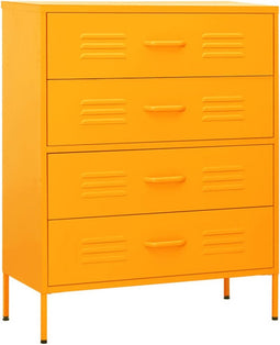 vidaXL - Ladekast - 80x35x101,5 - cm - staal - mosterdgeel