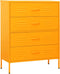vidaXL - Ladekast - 80x35x101,5 - cm - staal - mosterdgeel