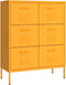 vidaXL - Ladekast - 80x35x101,5 - cm - staal - mosterdgeel