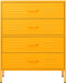 vidaXL - Ladekast - 80x35x101,5 - cm - staal - mosterdgeel