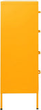 vidaXL - Ladekast - 80x35x101,5 - cm - staal - mosterdgeel