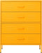 vidaXL - Ladekast - 80x35x101,5 - cm - staal - mosterdgeel