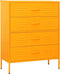 vidaXL - Ladekast - 80x35x101,5 - cm - staal - mosterdgeel