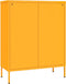 vidaXL - Ladekast - 80x35x101,5 - cm - staal - mosterdgeel