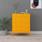 vidaXL - Ladekast - 80x35x101,5 - cm - staal - mosterdgeel