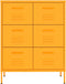vidaXL - Ladekast - 80x35x101,5 - cm - staal - mosterdgeel