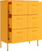 vidaXL - Ladekast - 80x35x101,5 - cm - staal - mosterdgeel