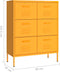 vidaXL - Ladekast - 80x35x101,5 - cm - staal - mosterdgeel