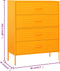 vidaXL - Ladekast - 80x35x101,5 - cm - staal - mosterdgeel