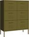 vidaXL - Ladekast - 80x35x101,5 - cm - staal - olijfgroen