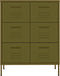 vidaXL - Ladekast - 80x35x101,5 - cm - staal - olijfgroen