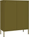 vidaXL - Ladekast - 80x35x101,5 - cm - staal - olijfgroen