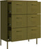 vidaXL - Ladekast - 80x35x101,5 - cm - staal - olijfgroen