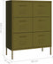 vidaXL - Ladekast - 80x35x101,5 - cm - staal - olijfgroen