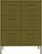 vidaXL - Ladekast - 80x35x101,5 - cm - staal - olijfgroen