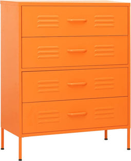 vidaXL - Ladekast - 80x35x101,5 - cm - staal - oranje