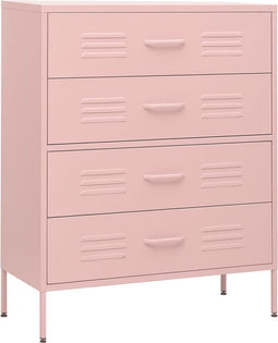 vidaXL - Ladekast - 80x35x101,5 - cm - staal - roze