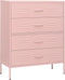 vidaXL - Ladekast - 80x35x101,5 - cm - staal - roze