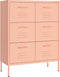 vidaXL - Ladekast - 80x35x101,5 - cm - staal - roze